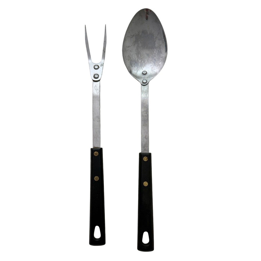 Royal Brand Sharp Cutter Serving Set  Silver Vintage Spoon Fork‎ MCM Made USA